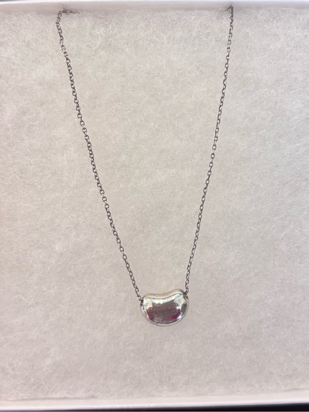 Tiffany & Co. Silver Bean Pendant Necklace